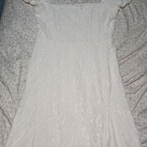 Elegant White Lace Dress